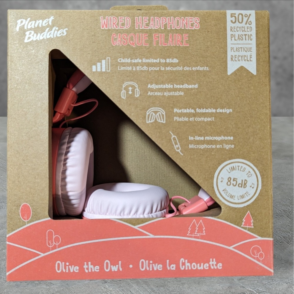 Planet Buddies - Kids Linkable Wired Headphones (Olivia‎ The Owl) - Pink